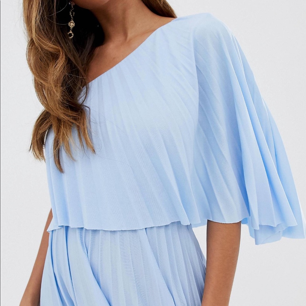 ASOS Design One Shoulder Pleated Midi Dress💙